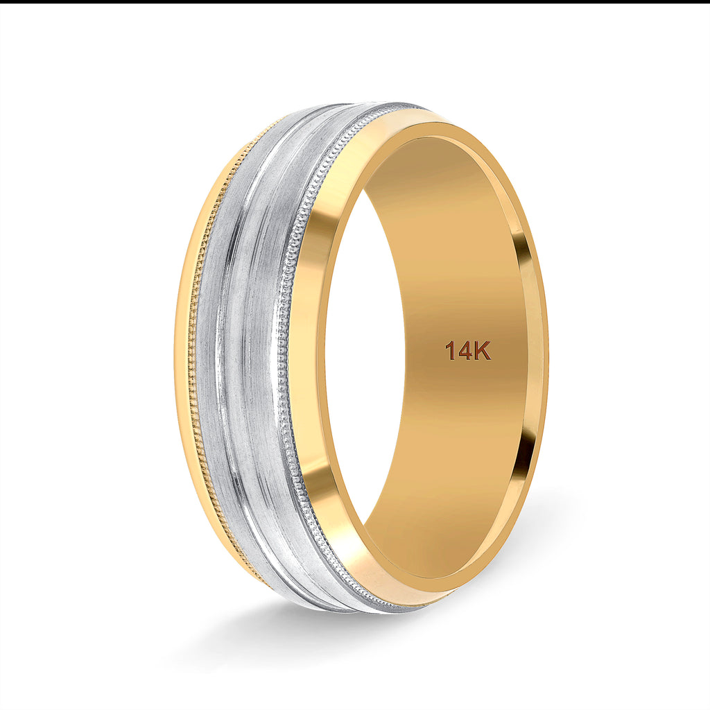Two Tone Wedding Band for Her and Him