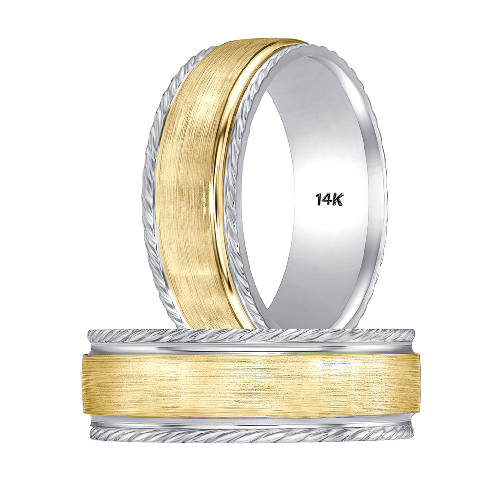 mens two tone gold rings