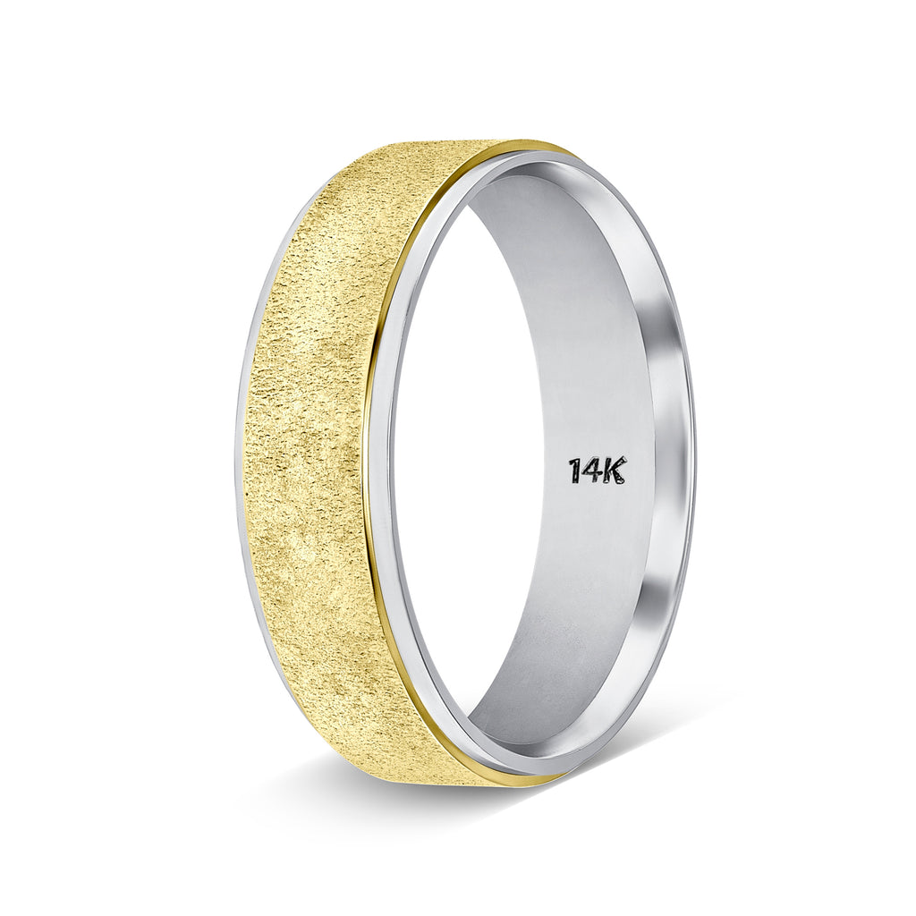 Two Tone Gold Handmade Mens Wedding Bands 