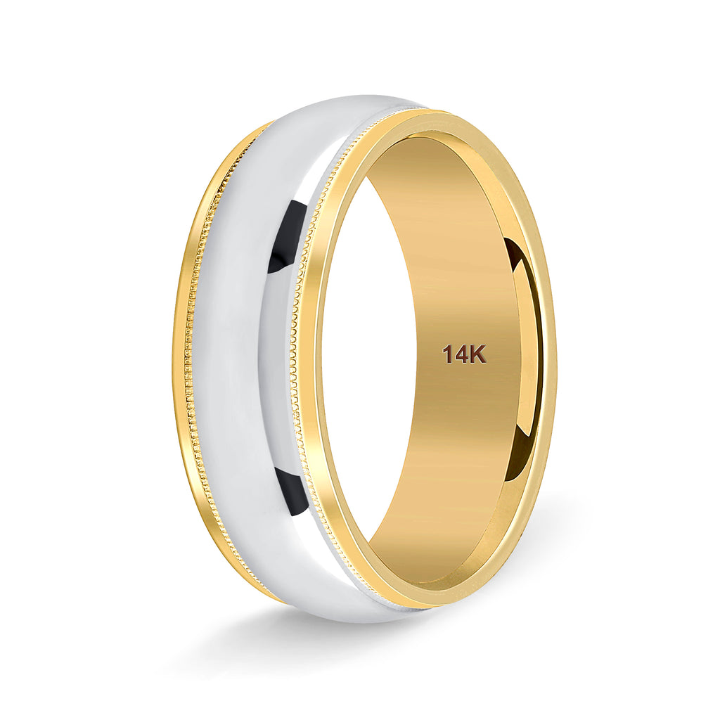 Two Tone Wedding Band for Men and Women
