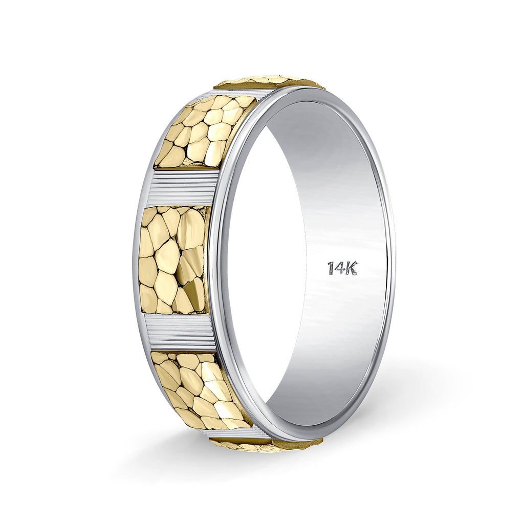 Mens Two Tone Gold Wedding Bands