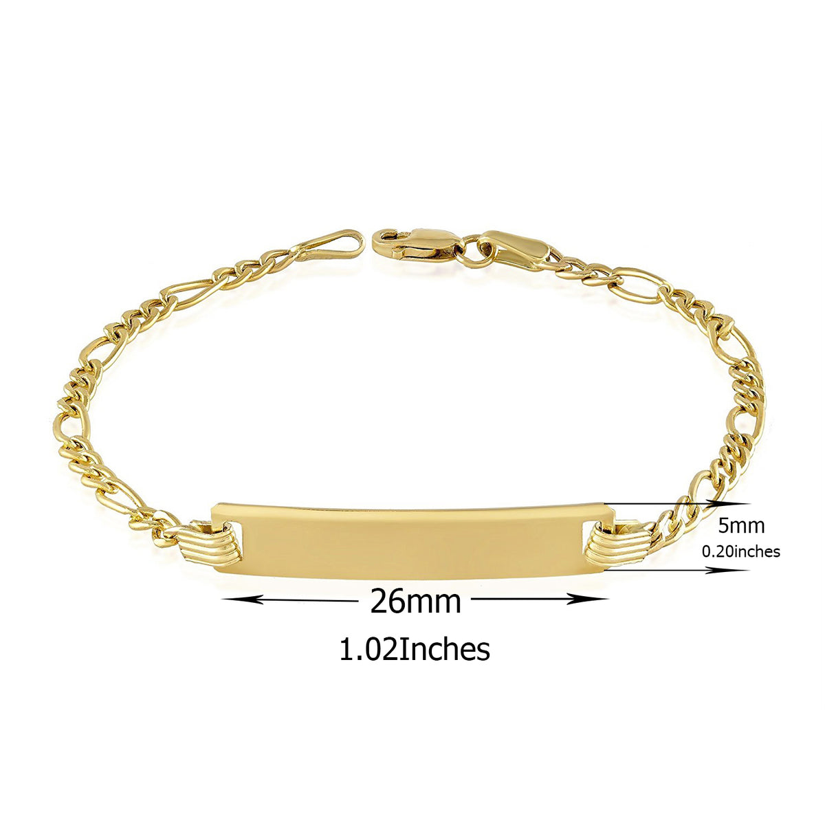 Baby Id Bracelet Jewelry 14k Gold Free Personalized Engraving