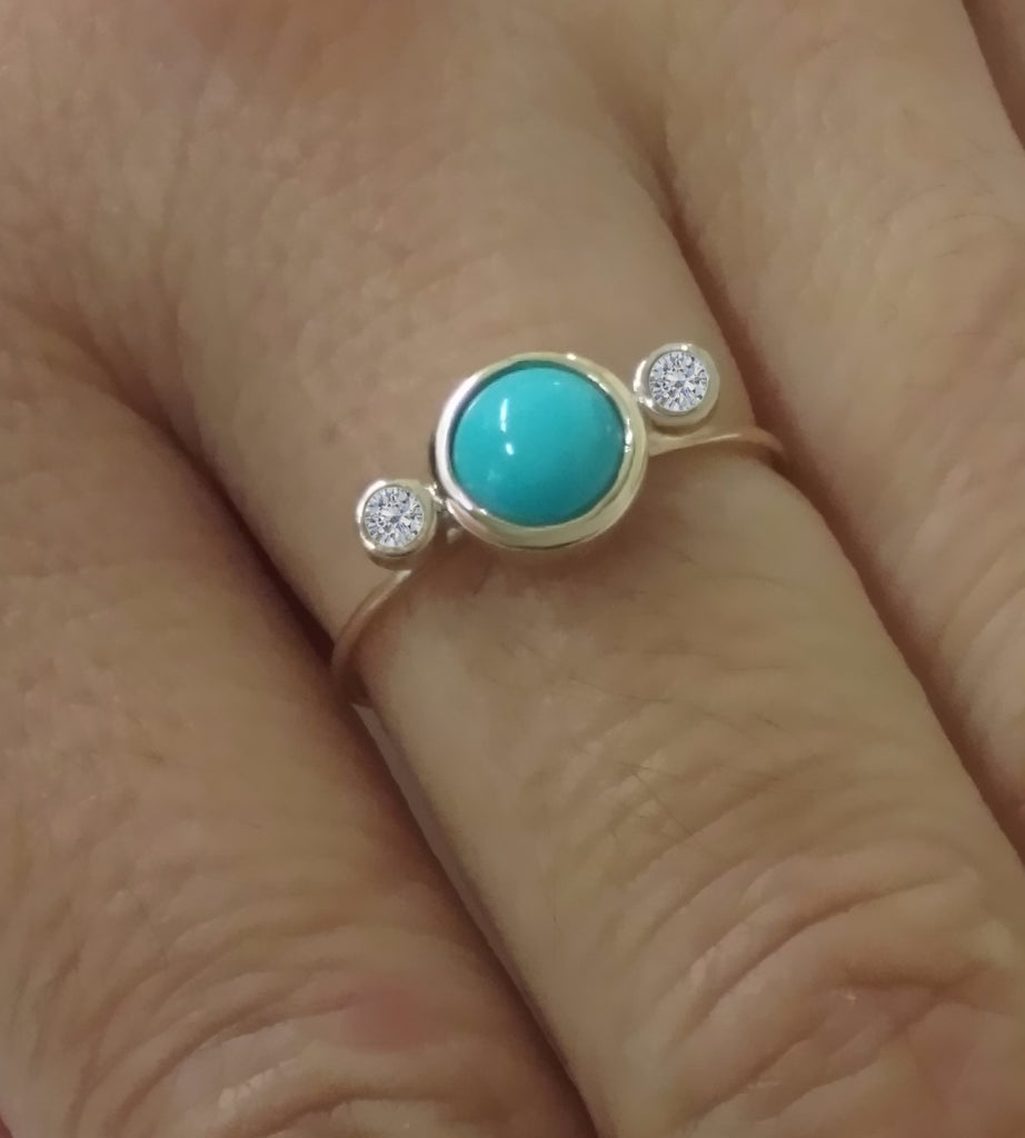 Diamond and Turquoise Ring